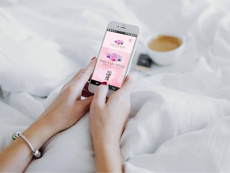 Site web massage chinois gaillon sur smartphone mockup